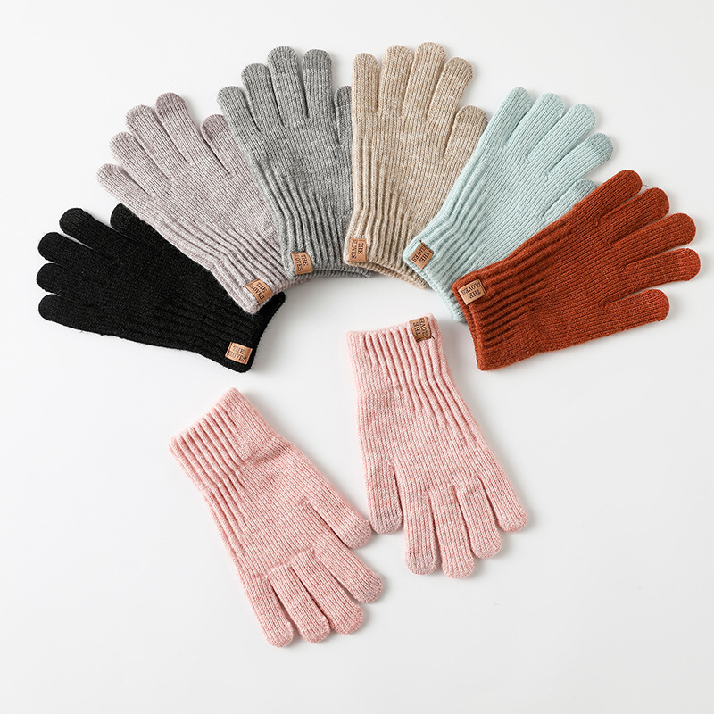 Wool Glove Lined - Kadınlar için Kışlık, Kalınlaştırılmış, Polar Astarı